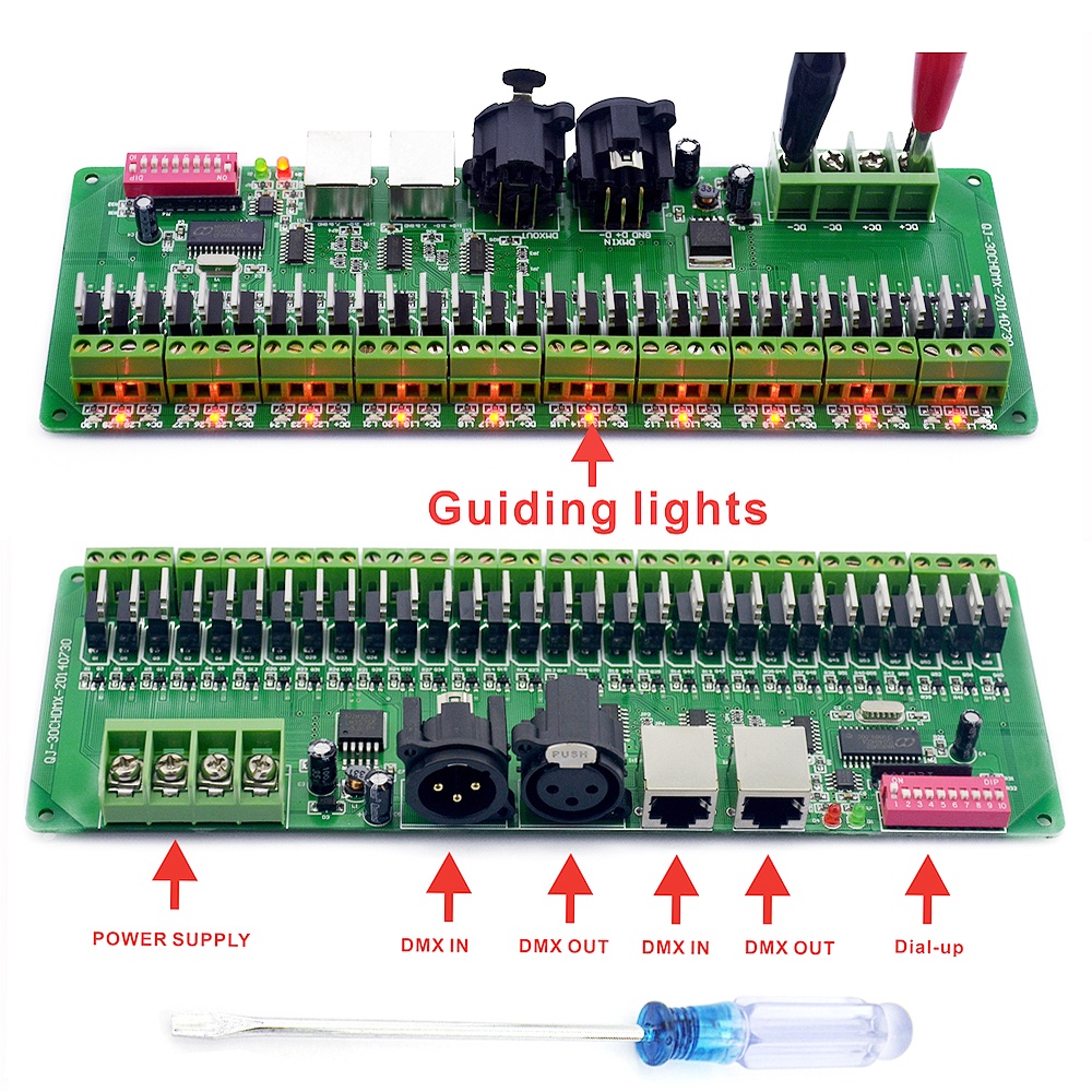 DMX Decoder 30 Channels RGB LED Strip Lights Driver DMX 512 No Plastic Box Controller DC 9V- 24V DMX