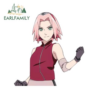 Earlfamily สติกเกอร์ ลายการ์ตูนอนิเมะ SAKURA ขนาด 13 ซม. X12.4 ซม. สําหรับติดตกแต่งหมวกกันน็อค หน้าต่างรถยนต์ รถจักรยานยนต์