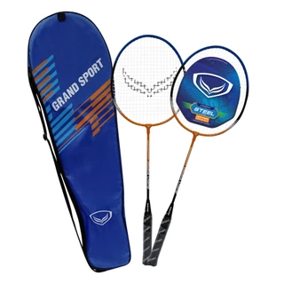 GRAND SPORT ไม้แบดมินตันแพ็คคู่ แถมลูกแบดแพ็ค 3 (ซองฟ้า) รุ่น Double Champ : 372118