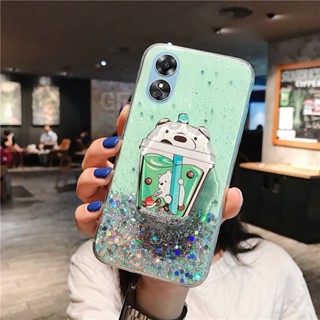 ใหม่ เคสโทรศัพท์มือถือแบบนิ่ม ใส มีทรายไหล ลายการ์ตูนหมีน่ารัก ระยิบระยับ แฟชั่น สําหรับ OPPOA78 OPPOA78 OPPO A78 5G 2023