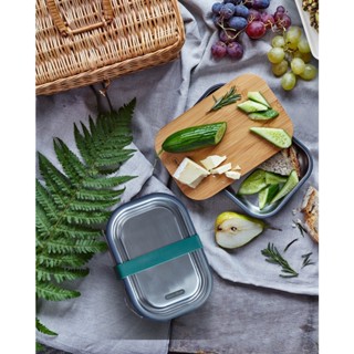 กล่องอาหารสแตนเลสสตีลคุณภาพสูง18/8 ฝาไม้ไผ่ธรรมชาติBlack+BlumBB STAINLESS STEEL SANDWICH BOX LARGE