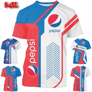 เสื้อยืดแขนสั้น พิมพ์ลาย Cool 3 มิติ Pepsi ระบายอากาศได้ดี แฟชั่นฤดูร้อน สําหรับผู้ชาย