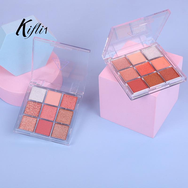 🌸kifli1🌸พาเลตต์อายแชโดว์ชิมเมอร์ เนื้อแมตต์ กลิตเตอร์ ติดทนนาน กันน้ํา แบบพกพา 9 สี สําหรับแต่งหน้า 2024 - รูปที่ 4