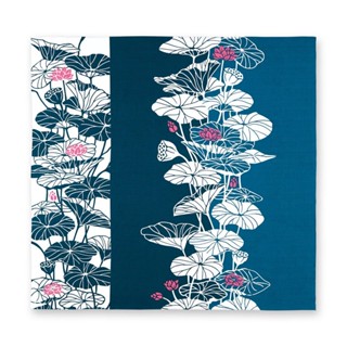 [66689] Size 90x90 - Furoshiki ผ้าห่อ ผ้าญี่ปุ่น : ลายดอกบัว (蓮花, Renge)