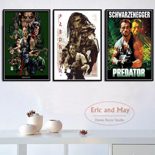 Arnold Schwarzenegger The Predator Monster โปสเตอร์ภาพวาดบนผ้าใบ สําหรับตกแต่งผนังบ้าน