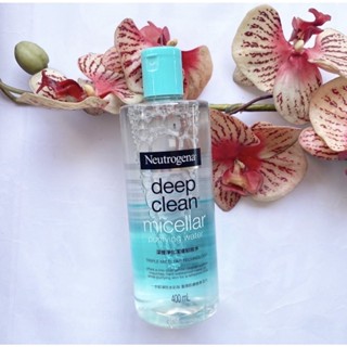 400 ml. ผลิต 02/23 Neutrogena Deep Clean Micellar Purifying Water นูโทรจีน่า ดีพ คลีน ไมเซล่า วอเตอร์ ขวดเขียว