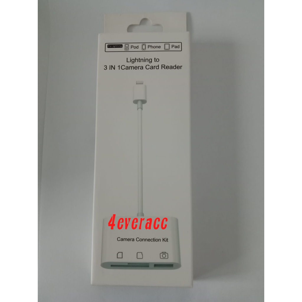 Lightning เป็น 3 IN 1 เครื่องอ่านการ์ดกล้อง SD/TF เครื่องอ่านการ์ด apple D168