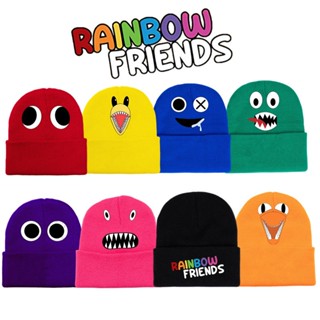 หมวกบีนนี่ ผ้าถัก ลายการ์ตูนอนิเมะ Roblox Rainbow Friends สําหรับผู้ชาย และผู้หญิง