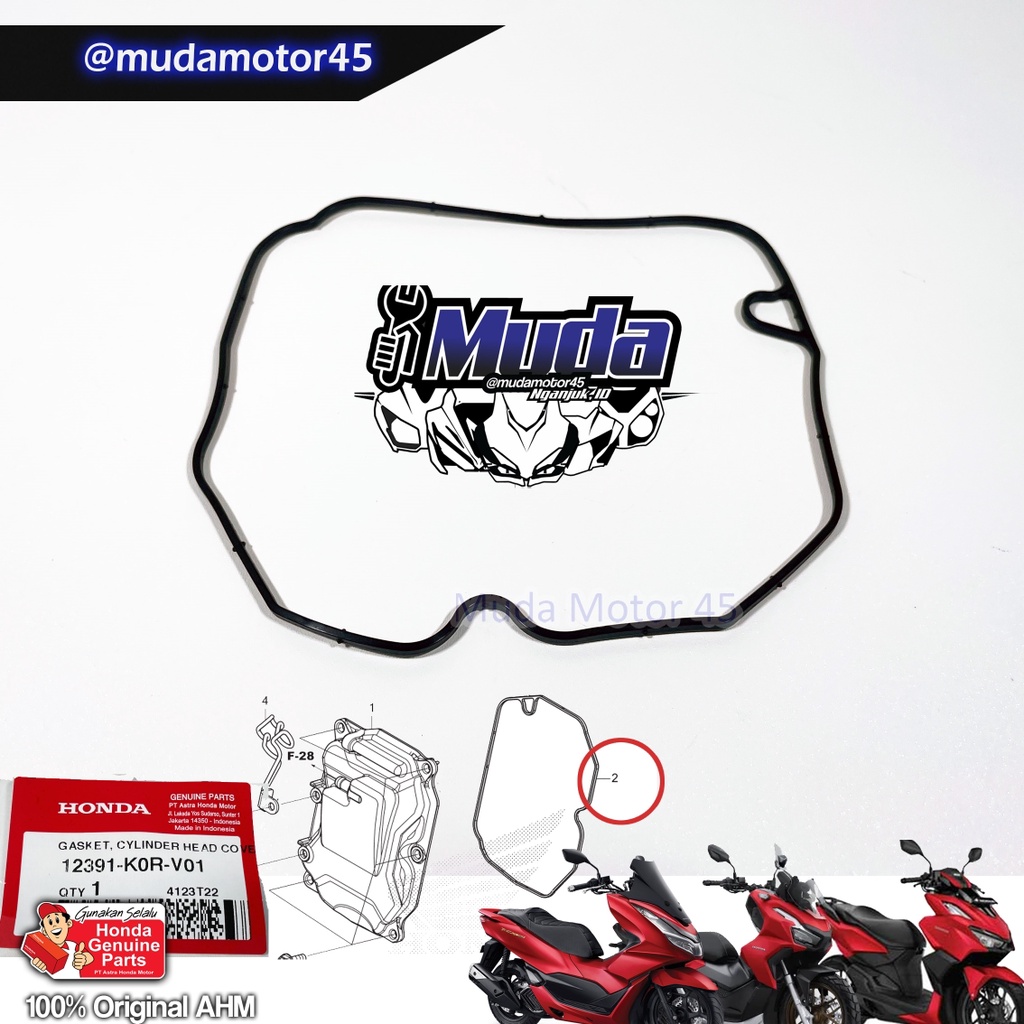 ซีลหัว PCX 160 ADV VARIO 12391-K0R-V01 K2S K1Z RUBBER GASKET COVER PER PACKING TOP CYLINDER COVER 12
