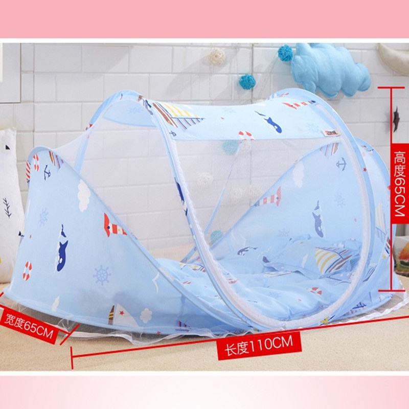 มุ้งนอนกันยุงแบบพกพา สำหรับเด็ก มุ้งเด็กอ่อน มุ้งกันยุง มุ้งเด็ก มุ้ง ที่นอนเด็ก ครบชุด แถมหมอนและเบาะรอง  ดนตร - รูปที่ 3