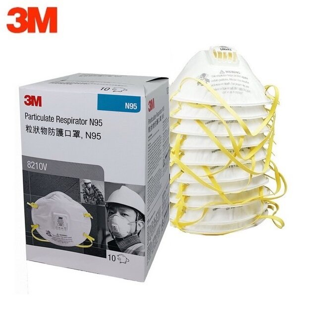 หน้ากากกันฝุ่นละออง PM2.5(10ชิ้น/กล่อง) 3M 8210V N95   ราคาต่อ1กล่อง***สามารถออกใบกำกับภาษียอด500บาท