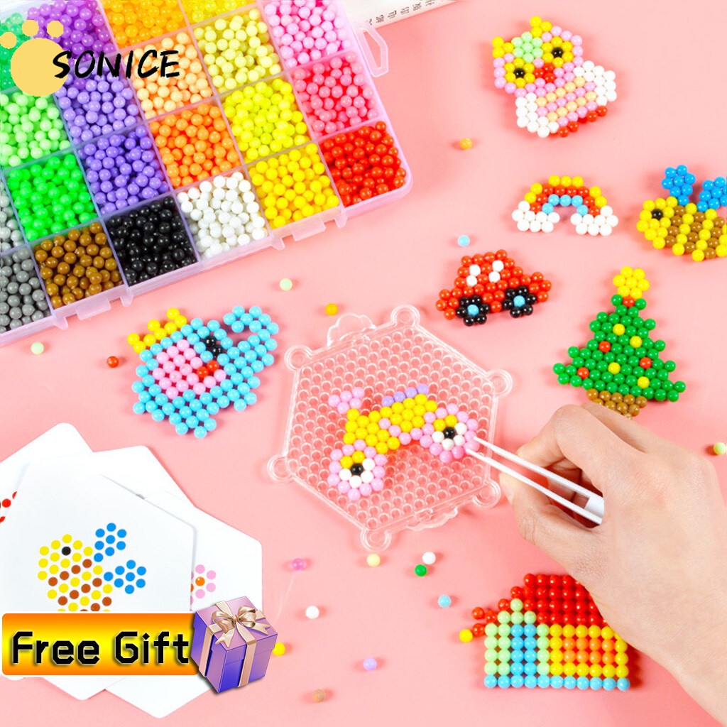 2400 ชิ้น DIY ลูกปัดสเปรย์น้ําของเล่นเพื่อการศึกษา