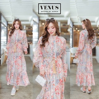 🌈🌿🌼🌺🌸🧡🇰🇷 Floral Long Sleeve Maxi Dress