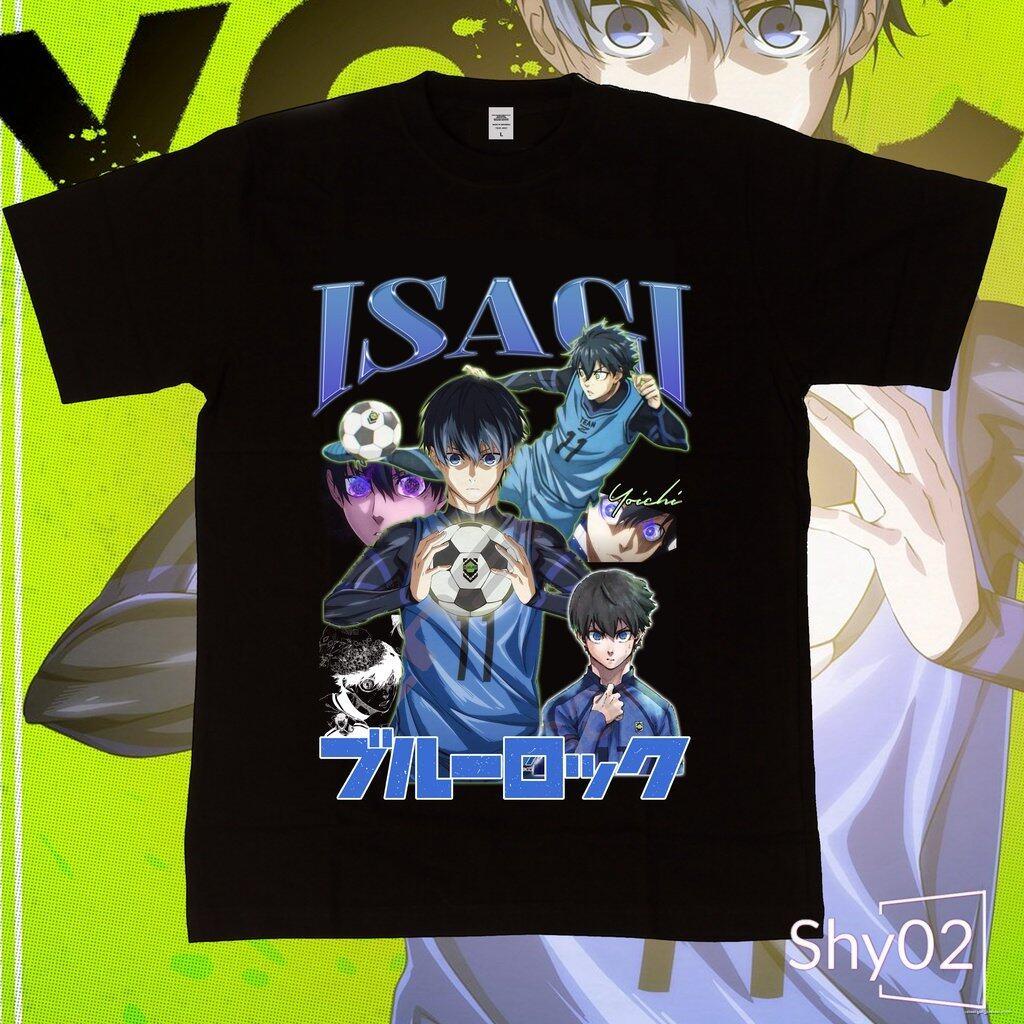 🔥พร้อมส่ง🔥 Shy-เสื้อยืดผช เสื้อยืด พิมพ์ลายการ์ตูน Isagi Yoichi Blue Lock Homage Series