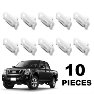 พลาสติก กิ๊บล็อกหน้ากาก ตัวล่าง 10 ตัว สีขาว ใส่ อีซูซุ ดีแม็ด ดี-แมค Isuzu D-MAX Rodeo Denver ปี 2003-2009