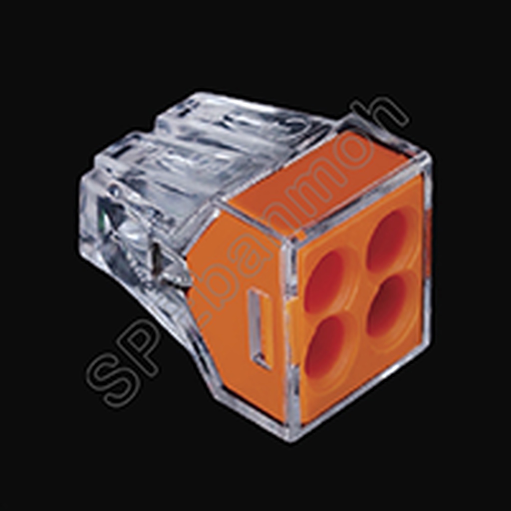 [ 5ชิ้น ] PCT-104 ตัวรวมปลายสาย 4ช่อง ใช้ครั้งเดียว 24A 400V เก็บสายไฟ ข้อต่อ เต๋าต่อสายไฟ Quick Connector Terminal B...