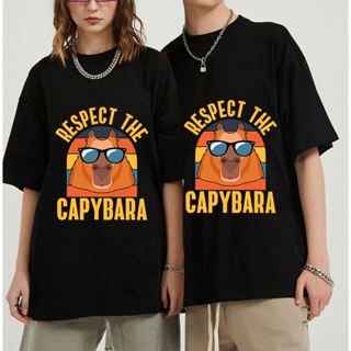 Unisex Capybara T ชายเสื้อการ์ตูนการ์ตูนการ์ตูน Kawaii เสื้อยืดสัตว์ตลกแฟชั่น Harajuku กราฟิก Tees Y2k Tshirt ชาย