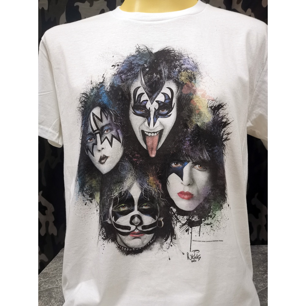 เสื้อยืดเสื้อวงนำเข้า Kiss (band) Queen AC/DC Aerosmith Van Halen Metal Hard Rock Heavy Metal Style 