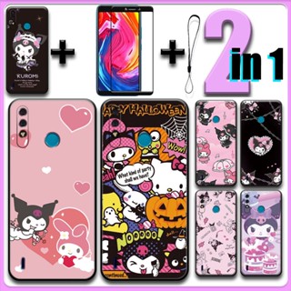 2 IN 1 เคสเซรามิค ป้องกันหน้าจอ พร้อมกระจกนิรภัย สําหรับ Itel A56 A56Pro Kuromi