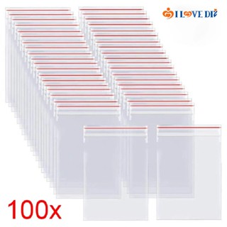 [DS] ถุงพลาสติกใสแบบมีซิปล็อคขนาด 4x6 ซม. 100 ชิ้น
