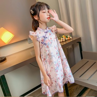 พร้อมส่ง~ ชุดเดรสกี่เพ้า สไตล์จีนตะวันตก สําหรับเด็กผู้หญิง