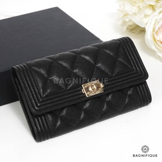 CHANEL MEDIUM SARAH BOY WALLET BLACK CAVIAR G