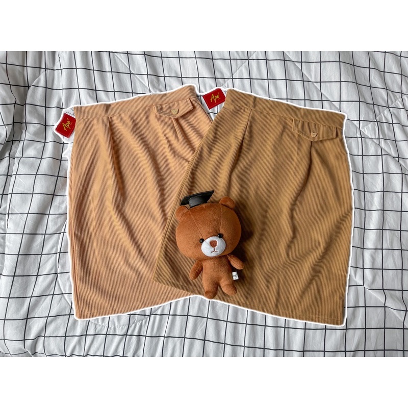 🐻กระโปรงลูกฟูกกระเป๋าหน้าแต่งกระดุมไม้ลายน้องหมี - รูปที่ 5