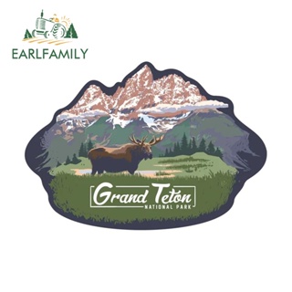 Earlfamily สติกเกอร์ไวนิล ลาย National Park Moose Mountains กันน้ํา สําหรับติดตกแต่งรถยนต์ รถจักรยานยนต์ 13 ซม. x 9 ซม.