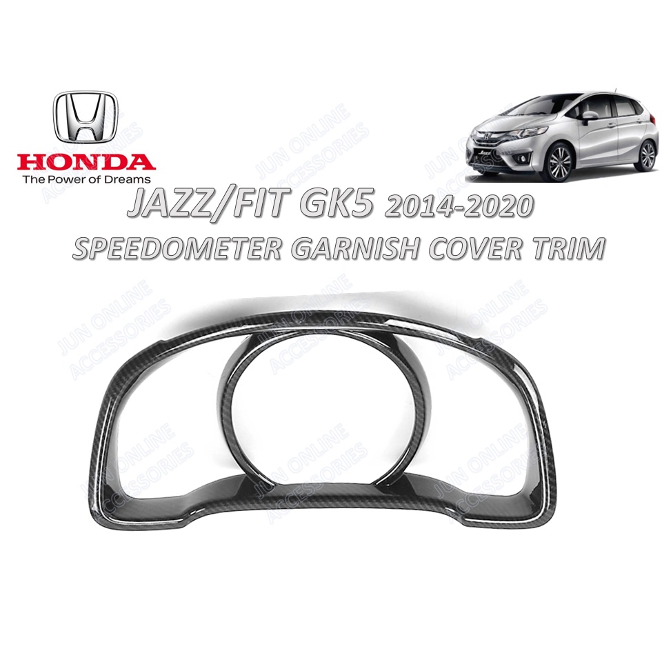 Honda Jazz GK5 2014-2020 Speedometer Garnish Trim ภายในฝาครอบ Trim สไตล์คาร์บอน