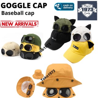 Baseball cap : GOGGLE CAP - Topi baseball topi pria topi wanita topi capung topi pilot aviator cap bucket cap