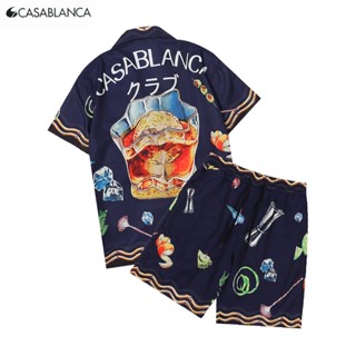 Casablanca ชุดไม้เทนนิส แขนสั้น พิมพ์ลายดอกไม้ แฟชั่นฤดูร้อน #