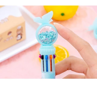 ปากกาหลากสี ลายน่ารัก 10 สีในแท่งเดียว สำหรับนักเรียน นักวาดภาพ