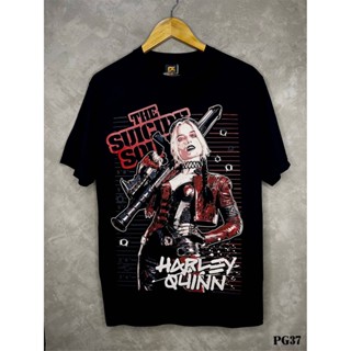 Harleyquinnเสื้อยืดสีดำสกรีนลายPG37