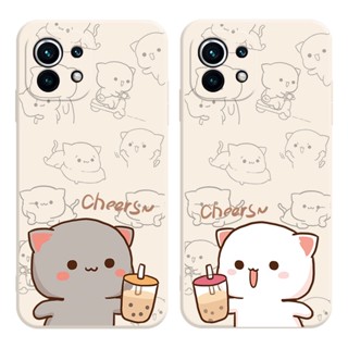 Peach Cat Couple เคสไอโฟน iPhone 11 14 pro max 8 Plus case X Xr Xs Max Se 2020 cover 14 7 Plus เคส iPhone 13 12 pro max