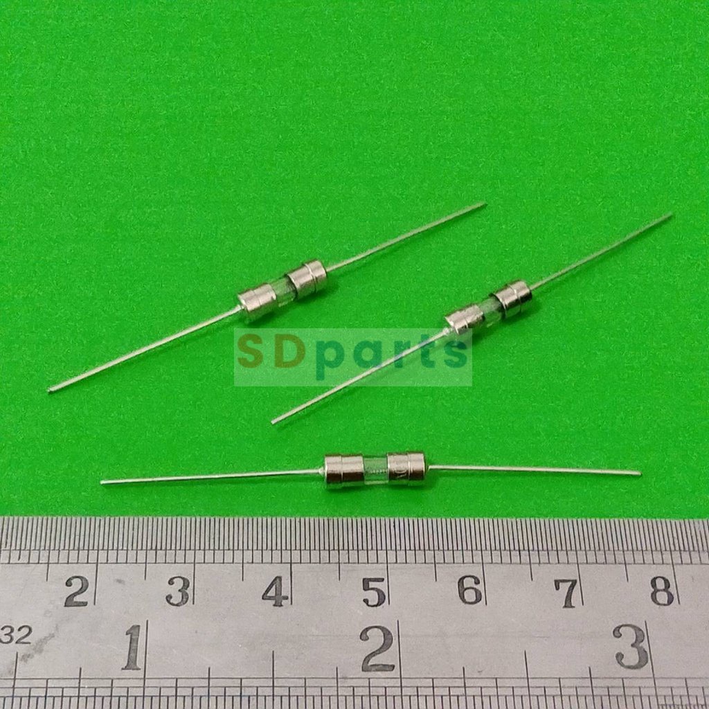 ฟิวส์ 2 ขา บัดกรี หางหนู หลอดแก้ว Glass Fuse 3.6x10mm 250V T0.1A ถึง T20A #PG3.6x10T (1 ตัว) – โปรปัง