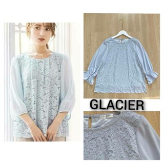 #1149 Glacier เสื้อผ้านิ่มแต่งลูกไม้ มีซับใน