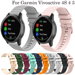 สายนาฬิกาข้อมือซิลิโคน 18 มม. 20 มม. 22 มม. สําหรับ Garmin Vivoactive 4 3 4S 3S Garmin venu 2 Plus 2S venu sq 2