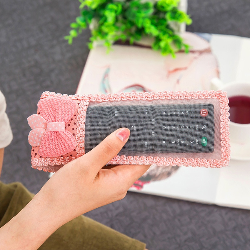 Glanxuan ซองใส่รีโมตคอนโทรล ประดับโบว์ มุ้งมิ้ง น่ารัก Remote control cover - รูปที่ 4