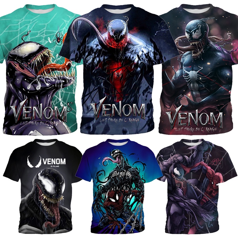 (อายุ 3-13 ปี) เสื้อยืด พิมพ์ลายอนิเมะ Venom Movie 3 มิติ แฟชั่นฤดูร้อน สําหรับเด็ก
