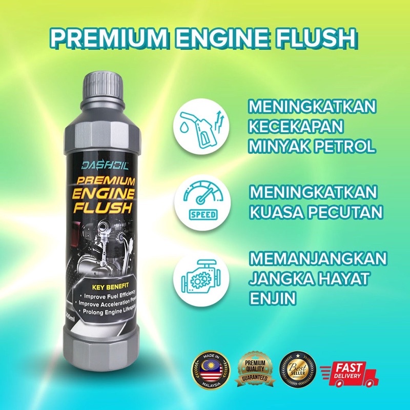 DashOil Premium Engine Flush 200ML 4T, 4AT, LC135,Y15ZR,RSX,RS150,R15M,FZ150I,R25 KAWASAKI, HONDA, Y
