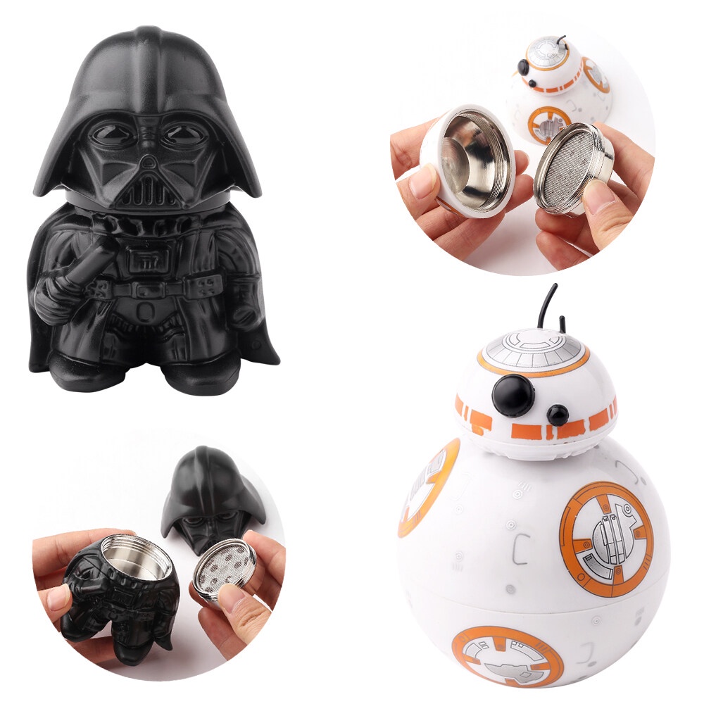 เครื่องบดสมุนไพร ที่บดสมุนไพร ลาย หุ่นยนต์ StarWars The Black Knight /BB8