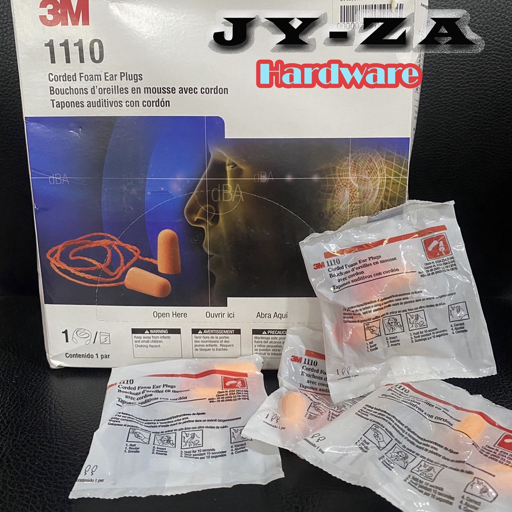 3M เอียปลั๊ก รุ่น 1110 โฟมอุดหู แบบมีสาย (1ชิ้น)