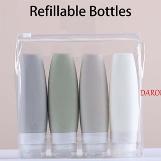 Daron ถุงจ่ายของเหลวน่ารัก 60ml / 90ml เครื่องสําอางซิลิโคนเปล่าขวดรีฟิลสีทึบ