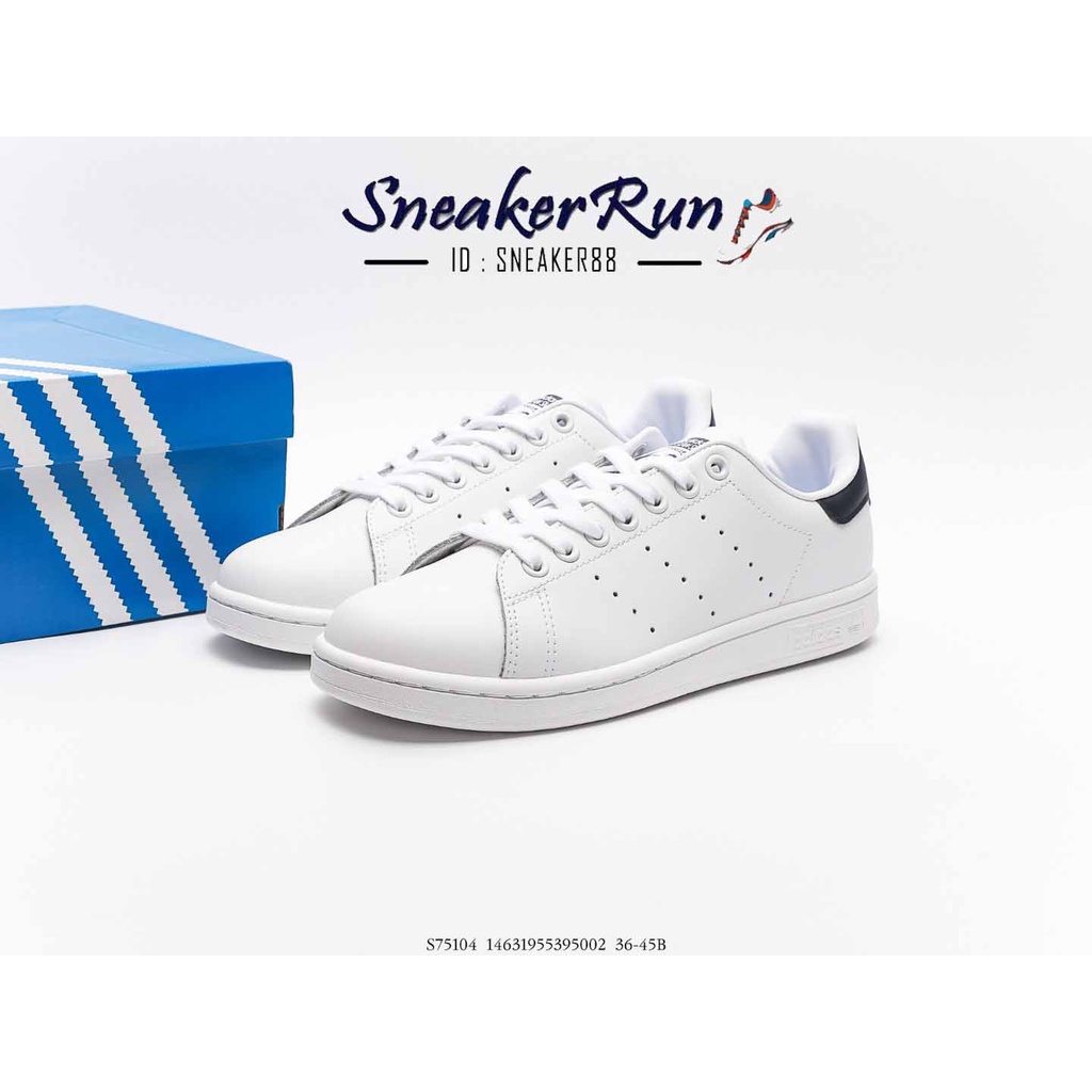 รองเท้าAdidas Stan Smith (หนัง) สีขาวส้นเขียวสินค้าถ่ายจากงานจริง100%