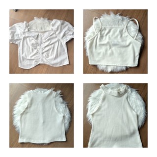 เสื้อสีขาว เสื้อกล้าม สายเดี่ยว เสื้อครอบขาว
