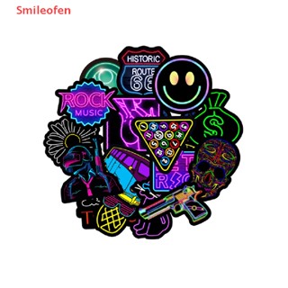 [Smileofen] ใหม่ สติกเกอร์นีออน ลายกราฟฟิตี้ สําหรับติดตกแต่งรถยนต์ กระเป๋าเดินทาง สเก็ตบอร์ด แล็ปท็อป 50 ชิ้น