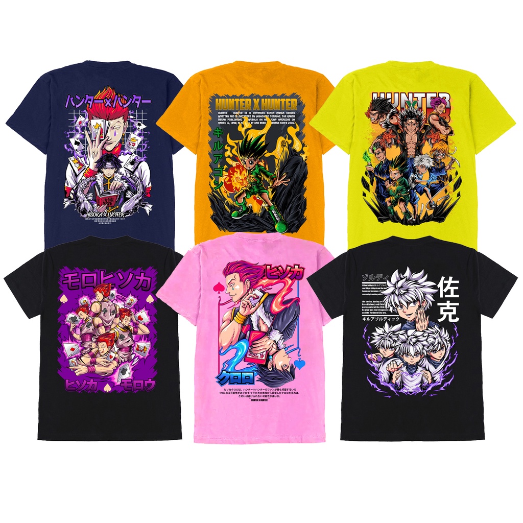 เสื้อยืดแขนสั้น พิมพ์ลายการ์ตูนอนิเมะ Hisoka Killua Zoldyck Lucifer Gon Hunter x Hunter HXH สไตล์ญี่ปุ่น