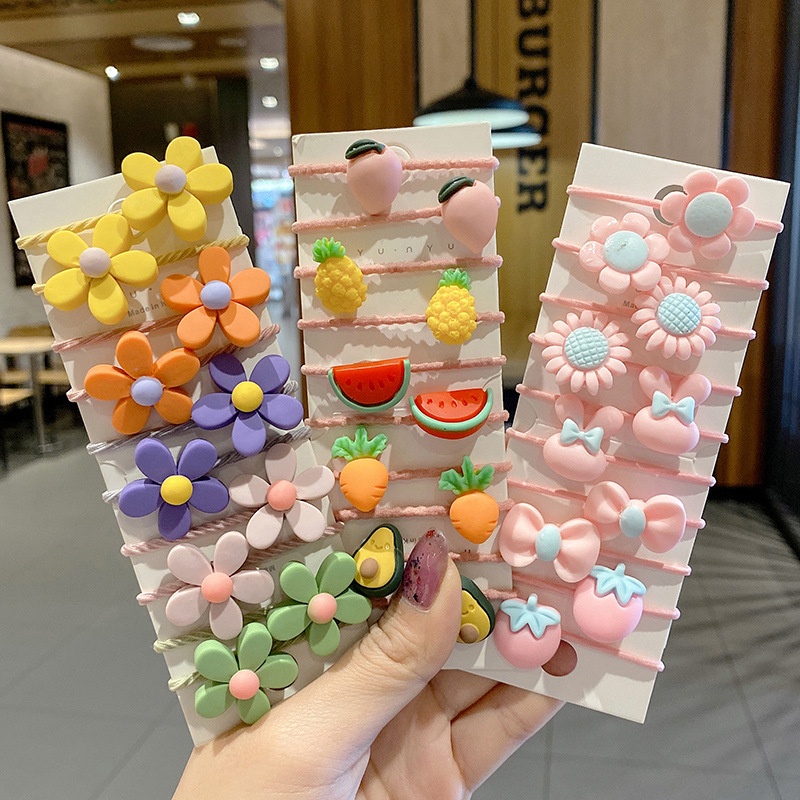 ร้านเปิดใหม่ พร้อมส่งจากไทย ยางมัดผมเกาหลีเด็ก เซต10ชิ้น ยางมัดผมน่ารัก สไตส์เกาหลี