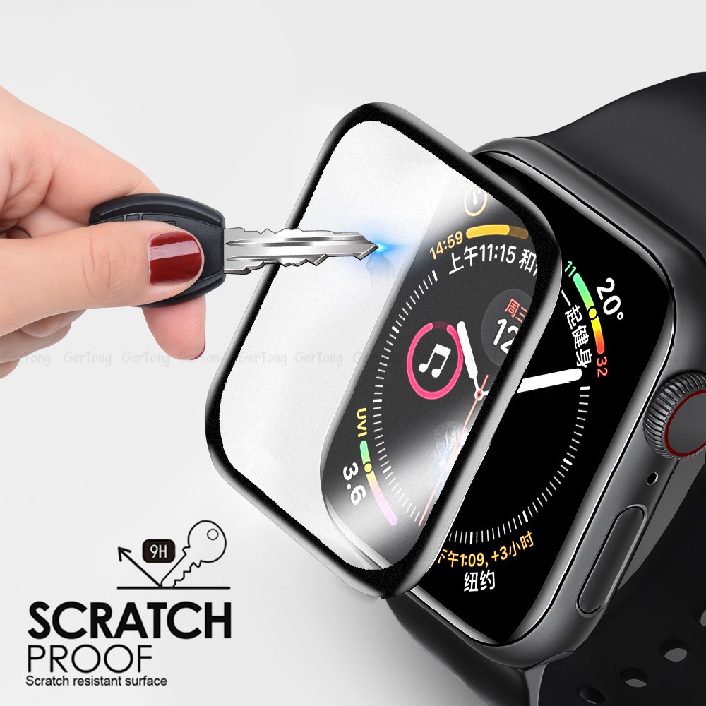 กระจกนิรภัยกันรอยหน้าจอ แบบเต็มจอ สําหรับ iWatch Series 9 8 7 4 3 2 1 8 7 SE 6 5 45 มม. 41 มม. 44 มม. 40 มม. 38 มม. 42 มม.