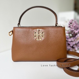 👑ผ่อน0%~แท้100%👑 139091 145357 กระเป๋าสะพาย Tory Burch Britten Micro Pebble Leather Satchel 139091 Crossbody Bag